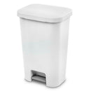 Sterilite, Wastebasket, Step On, White, 11.9 gal (4 Pack)