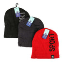 Trend For You, Men's Beanie With Fur Inside, Sport, Assorted Colors (12 Pack)