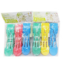 Jumbo Plastic Clothespins, Assorted Colors, 5 in (12 Pack)