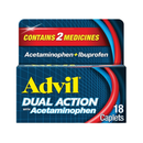 Advil, Coated Caplets, Dual Action, 18 ct (8 Pack)