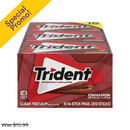 Trident, Sugar Free Gum, Cinnamon, 14 ct (15 Pack)