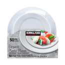 Kirkland, Elegant Plastic Plate, White, 50 ct (1 Pack)