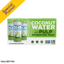 C2O, Coconut Water Hydration Pack with Pulp, Original, 17.5 oz (15 Pack)