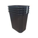 Continental Commercial Products, Continental, Rectangular Wastebasket, Black, 28 qt (4 Pack)