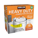Kirkland, Compactor and Kitchen Trash Bags, 20% PCR, White, 18 Gallon, 70 ct (1 Pack)
