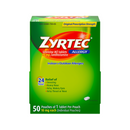 Zyrtec, Allergy Tablets, Indoor & Outdoor, 10 mg (50 Pack)