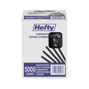Hefty, Unwrapped Plastic Sipper Stirrer Straws, 7", Black, 5000 ct (1 Pack)