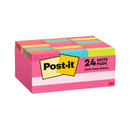 Post-It, Notes, Assorted Bright Colors, 100 ct (24 Pack)