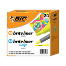 Bic, Brite Liner Highlighter Combo Pack, Chisel Tip, Fluorescent, Yellow, 24 ct (24 Pack)