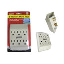 FamilyMaid, Outlet Adapter, 6-Plug, Gray, 3.25" × 4.75" × 1.25" (24 Pack)