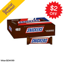 Snickers, Milk Chocolate, Candy Bar, 1.86 oz (48 Pack)