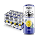 AMIN.O. ENERGY, Blueberry Lemonade, Energy Sparkling Hydration Drink, 12 oz (12 Pack)