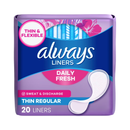 Always, Panty Liners, Daly Fresh, Thin Regular, Scented, 20 ct (1 Pack)