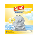 Glad, ForceFlex Tall Kitchen Trash Bags, Fresh Clean Scent, 110 ct (3 Pack)