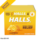 Halls, Cough Drops, Honey Lemon, 9 ct (20 Pack)