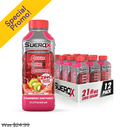 Suerox, Electrolyte Drink, Strawberry-Kiwi Punch, 21.3 oz (12 Pack)