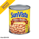 Sun Vista, Canned Pinto Beans, 29 oz (12 Pack)