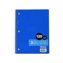 Bazic, Notebook Spiral College Ruled 3 Subject 120 Sheets (1 Pack)