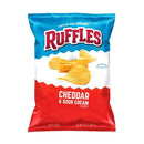 Frito Lay, Ruffles Potato Chips, Cheddar & Sour Cream, 1.5 oz (64 Pack)