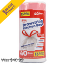 Ri-Pac, Drawstring Kitchen Bag 13 Gallon, 40 ct (24 Pack)