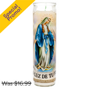 Veladora Milagro Del Tepeyac, White (12 Pack)