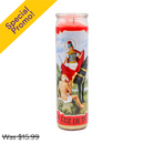 Veladora, Religious Candle, San Martin Caballero, Red (12 Pack)