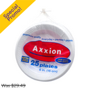 Axxion, Foam Plate, 6", 25 ct (20 Pack)