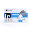 K-Lite, Light Bulb, Soft White, 75 Watts, 4 Bulb (30 Pack)