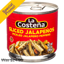 La Costeña, Sliced Jalapeños, 12 oz (12 Pack)
