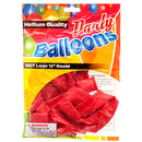 Party Balloons, Helium Quality, Red, 10 ct (12 Pack)