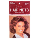 Hair Net, Black, 3 ct (12 Pack)