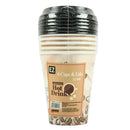 EZ, Cup with Lid Coffee Designs, 12 oz (36 Pack)