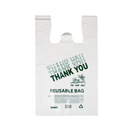Reusable "Thank You" T-Shirt Bag, White, 13" x 7" x 21" (200 Pack)