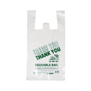 Reusable "Thank You" T-Shirt Bag, White, 10" x 5" x 19" (300 Pack)