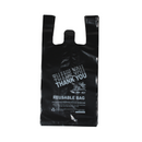 Reusable "Thank You" T-Shirt Bag, Black, 8" x 5" x 16" (300 Pack)