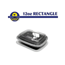 Rectangular, Microwaveable & Reusable Containers with Lid, 12 oz (1 Pack)