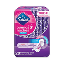 Saba, Overnight Extra Long Pads w/ Wings, 20 ct (12 Pack)