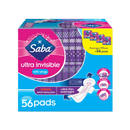 Saba, Ultra Thin w/ Wings, Overnight Pads, 56 ct (1 Pack)