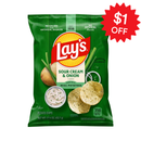 Frito Lay, Lay's, Potato Chips, Sour Cream and Onion, 2.25 oz (24 Pack)