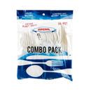 Heavy Duty Cutlery, White Plastic Combo Pack, 36 ct (48 Pack)