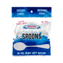 Heavy Duty Cutlery, Clear Plastic Spoons, 36 ct (48 Pack)