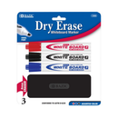 Bazic, Dry Erase Markers With Eraser, 3 ct (24 Pack)