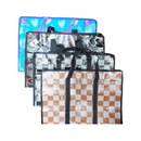 Shopping Bags With Zipper Assorted Design (12 Pack)