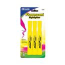 Bazic, Fluorescent Highlighters 3pc Yellow, 3 ct (24 Pack)