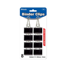 Bazic, Binder Clips Medium Black, 8 ct (24 Pack)