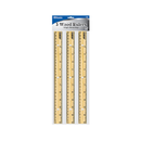 Bazic, Rulers 3pc Natural Wood, 3 ct (24 Pack)