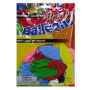 Party Balloons, Helium Quality, Assorted Round Colors, 12 in (12 Pack)