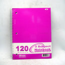 Bazic, Notebook Spiral College Ruled 3 Subject 120 Sheets Assorted Colors (24 Pack)