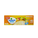 Home Select, Sandwich Bags Zipper Seal, 40 ct (24 Pack)