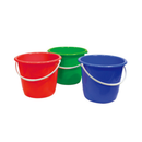 Plastic Pail with Handle Assorted Colors, 3 gal (24 Pack)